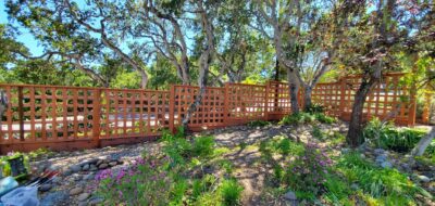 Beautiful Fence with trees and landscaping