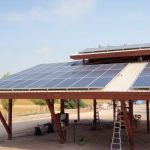 Construction of roof solar panels.