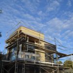 Exterior construction on house.