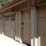 Front view of barn garage door.