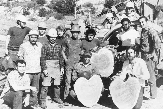 Historical black and white photo of logging crew.