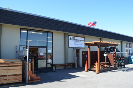 Front entrance to the lumber & hardware store